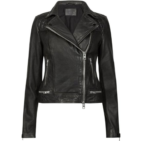 All Saints Black Leather Jacket - Picture 2 of 16